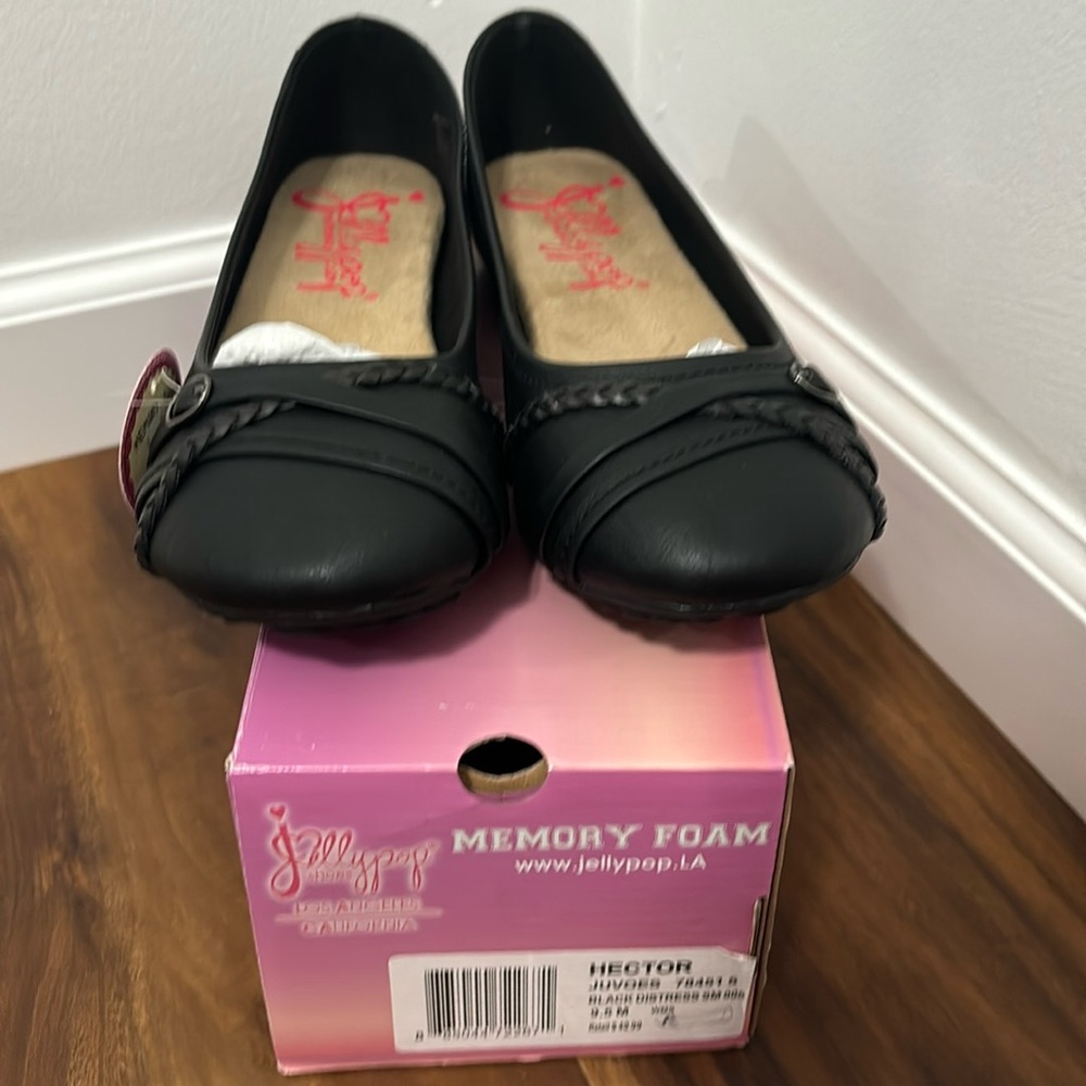 BRAND NEW! Jelly pop hector black flat
